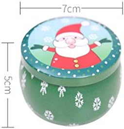 Happyyami Коледна Лидице Подарък Кутия Кръгла Контейнер За Съхранение на Бисквитки и Бонбони за Коледа Подарък Лидице Кутия с Капак Случаен