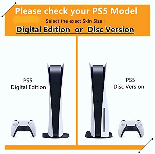 WREXIL LEEWEE за PS5 Skin Disc Edition & Digital Edition на Винил калъф за конзола и контролер, който предпазва от надраскване,