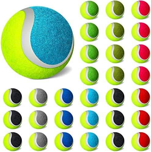 Zubebe 30 бр 2,5 Инчови топки за Тенис за Кучета Цветни Интерактивни Играчки за Куче Подарък за по-Големи Кучета Малки и Средни