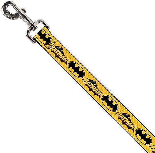 Кучешката Каишка Ретро Лого На Батман Сигнал Прилеп 3, Жълт На Цвят С Дължина 6 Метра, Ширина 1,0 Инч