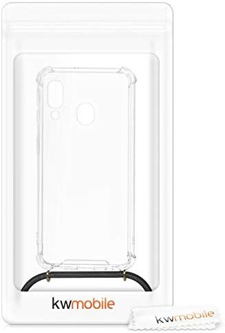 Калъф kwmobile през рамо, Съвместима с калъф Samsung Galaxy A40 - Прозрачен калъф за телефон от TPU с каишка за кабела-дантела - Прозрачен
