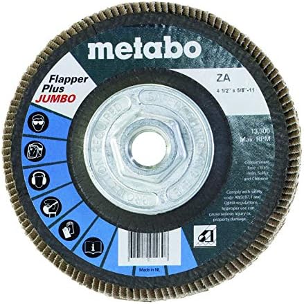 Metabo - Приложение: Стомана/Неръждаема стомана - Клапата на 4 1/2 плюс Jumbo 40 5/8- Фибростъкло 11 T29 (629425000), Сгъваеми дискове