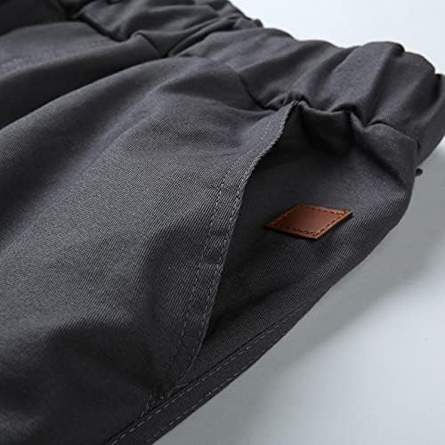 Черен Панталон-Карго Мъжки Ежедневни Свободни памучни Панталони Големи Размери с Еластичен Колан на съвсем малък панталони Панталони-Cargo