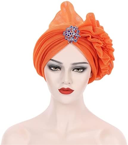 SAWQF Модерни дамски шапки-Тюрбани от чиста прежда, Шапка-Хиджаб, Дамски Сватбена шапка ръчна изработка (Цвят: 4, размер: 1)
