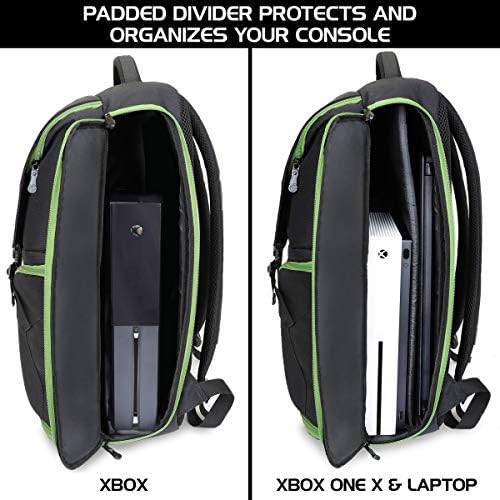 СУПЕРИОРНА раница за Xbox - Калъф за носене на Xbox, който е Съвместим с Xbox One X, One S - Отделения за съхранение на арсенал Gear контролери