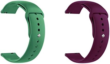 Быстросъемный каишка за часовник ONE ECHELON, съвместим със силикон каишка Garmin Venu Sq 2, заключване на бутона в опаковка 2 (зелен и лилав)