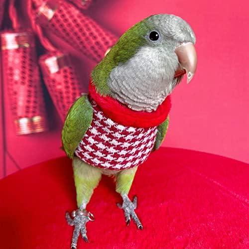 Облекло за птици - Памук Пуловер, Ръчно изработени в Червената Клетка, Риза с кръгло деколте, Както и Костюм за Папагал, Африкански Сив Папагал