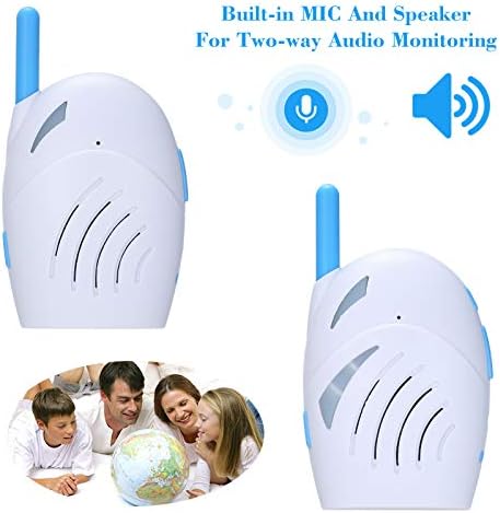 Splenssy Аудио следи бебето Преносим 2.4 Ghz Безжична Дигитална Аудио следи бебето за Двустранен Разговор Детектор на детския Вик