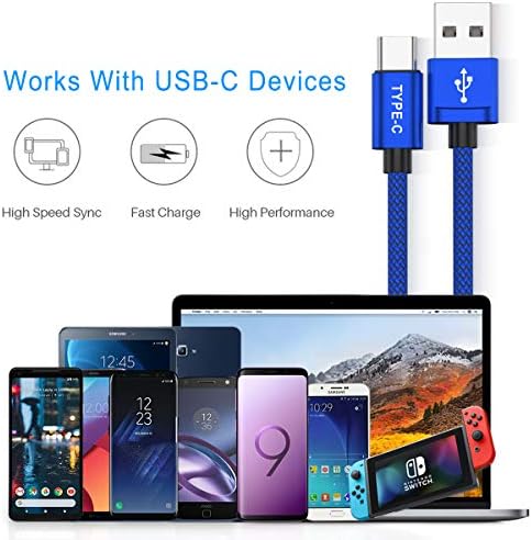 Кабела на зарядното устройство Basesailor USB Type C 10 фута 2 опаковка, кабел за зареждане кабел за Kindle Fire HD 7 2022 12th, 10 9th 2019,8 10th 2020, Paperwhite 11th 2021 поколение, Samsung Galaxy A03s, A51, A52, а a53, A12