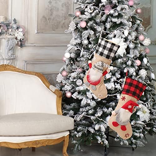 Коледни Чорапи, Големи Коледни Чорапи, Украса, Дядо коледа, Снежен човек, Отглеждане с Елени, Коледни Украси и Аксесоари за Партита,