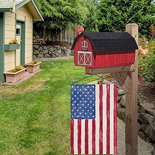 ANOVO Акварели Двустранни Градински Знамена от американската Чул, повишаване на високо поздрав на Четвърти юли, Деня на паметта, Деня на ветераните, Патриотични Външ?