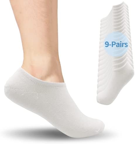 Чорапи HERAN No Show Мъжки, Размер 6-12, 9 опаковки, Чорапи с Дълбоко деколте, Мъжки Спортни чорапи