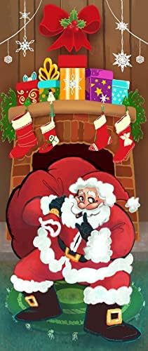 Joiedomi JOYIN 3 Опаковки Дядо Коледа с Подаръци Прозорец Врата на Кутията, Празнична Украса За Дома 72X30 Инча