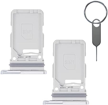 LOZOP 2 бр. Сменяеми притежателя на тавата за sim-карти Samsung Galaxy S21, S21 Plus и S21 Ultra (версия с една sim-карта), със заключение за извличане (Phantom Silver)