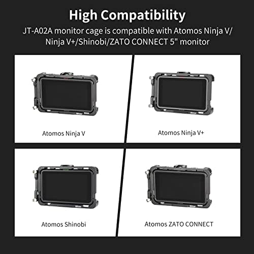 Клетка Nitze Ninja V за Atomos Ninja V/Ninja V Plus/Dj/ZATO се Свързва с помощта на скоба за кабел, HDMI, вградена ръководство