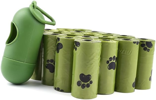 еднократната торба за събиране на кучешки какашек, торба за боклук, за домашни любимци с дебел принтом, аксесоари за кучета, 300 пакети, 20 ролки, с 1 собственик чанта