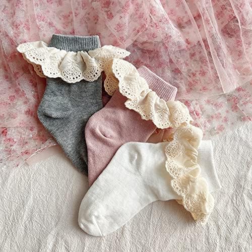 Таус Асам/ Дантелени Чорапи с Волани За малки момичета, Чорапи Принцеса с Волани За Деца, Чорапи до Глезена За Бебета