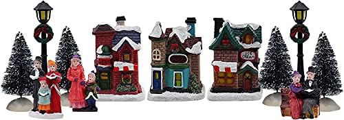 Комплект Коледно село - комплектът включва фигурки и къщи - Идеалното допълнение към коледните бижутата на закрито и дисплеи Снежна село -