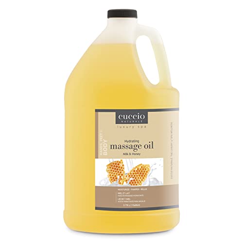 Масажно масло Cuccio Naturale - Обновляющее, Овлажняващ крем масло за тяло и за масаж - Прави кожата по-мека и блестяща - Без парабени,