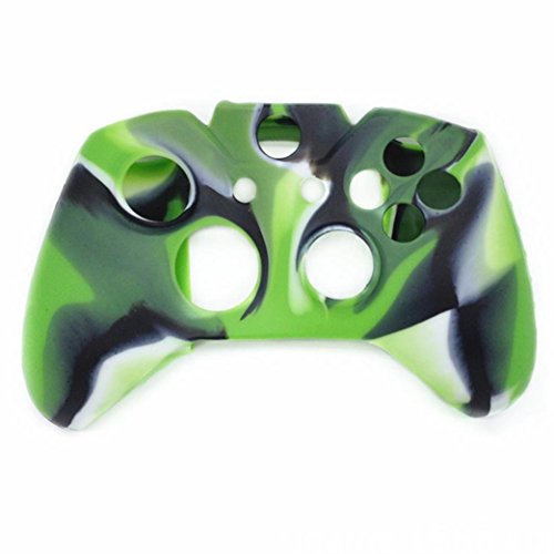 LeSB Нов Силиконов калъф-хастар за контролера на Xbox One, Камуфляжно-зелен
