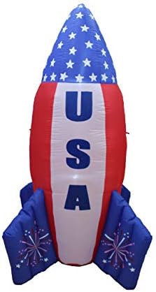 Два комплекта бижута за патриотична партия, включително надуваеми Чичо Сам дължина от 6 фута в Деня на Независимостта на ракетном кораба и надуваема ракета кораб с
