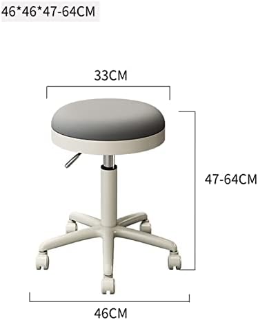 ESGT Модерен Кръг Стол на колела, Въртящи се на Кабинковия Стол, Регулируем по Височина Стол за Фризьорски салон, Масажен Салон, Кухня, Офис, Завъртане на 360°