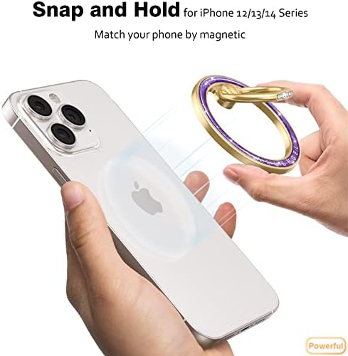 Магнитна писалка за телефон с притежателя на пръстена на пръста си и въртяща се стойка, магнитен държач за телефон Allengel за iPhone 14 Pro Max, 14 Pro, 14 Plus, 14, 13 и 12 серия (Звездно?
