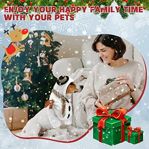 Комплект Коледно облекло за кучета от 2 теми, Hoody с качулка и костюм за кучето на Дядо Коледа, Зимен Пуловер с Снеговиком, Забавна Коледна Пижама за домашни любимци (М