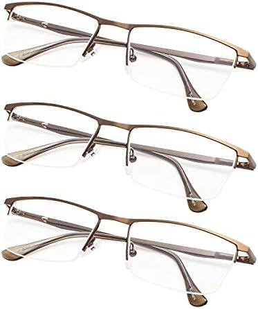 Очила за четене в полукръгла рамки Gr8Sight, комплект от 3 теми с кутия пролетта вериги за жени и мъже