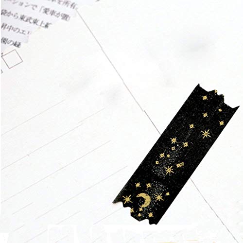 U-M Black Moon Star Декоративни ленти за Васи, Маскирующая лента за Васи Diy, Албуми за албуми, занаяти собствените си ръце и опаковъчна хартия, Офис Консумативи за партита, З?