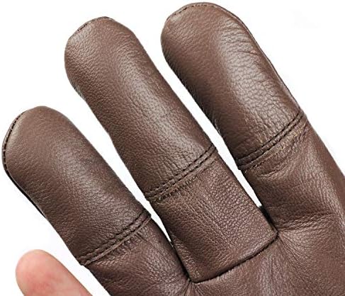 Нападателят Лук Кафява Трехпалая Ръкавица За Стрелба с Лък От Естествена кожа Ръчна изработка