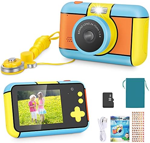 Детски Цифров Фотоапарат, Детска Селфи-Камера 24 Mp С Двойна Обектив, USB Акумулаторна Противоударная Камера 1080P, Играчка