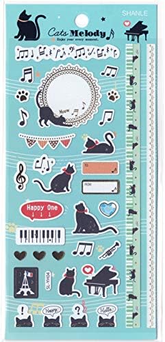 Стикер с музикални котки, 9 × 20 см, Защитен Розов