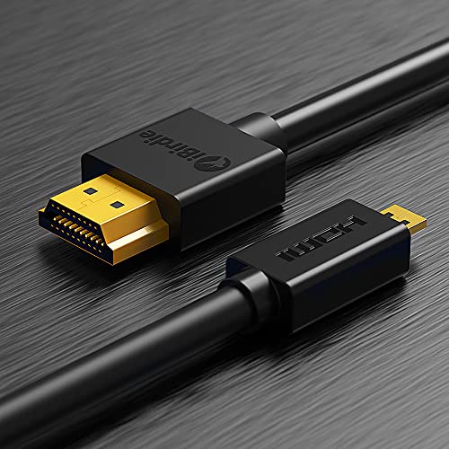 Кабел iBirdie Micro HDMI-HDMI, 6 фута - Висока скорост 18 Gbit/s, Поддръжка на 4K60 HDR ARC, Съвместим с GoPro Hero 7 6 5 4,