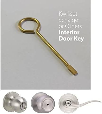 Вътрешни Аварийни ключове от вратите на спалнята и Банята, Съвместими с Вътрешните рычагами Kwikset - 5 бр.