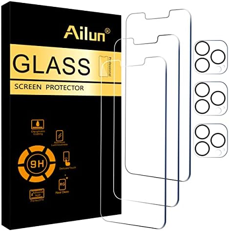 Ailun 3 опаковки със защитно фолио за екрана на iPhone 13 Pro [6,1 инча] с дисплей 2021 + 3 опаковки със защитно фолио за обектива на камерата,