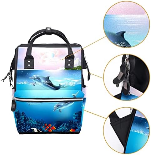 Пътен Раница GUEROTKR, Чанта За Памперси, Рюкзачные Чанти За Памперси, фигура на делфин, със сини морски животни