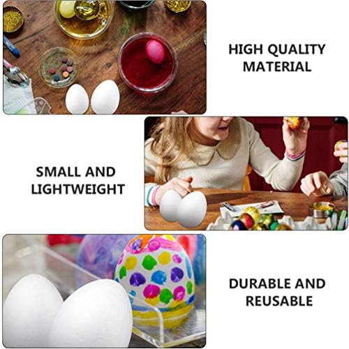 VALICLUD Играчки за Бебета 24 бр. Великденски Яйца от Стиропор, Бели Яйца, Моделиране, изработени от Полистирол, Великденско Яйце,