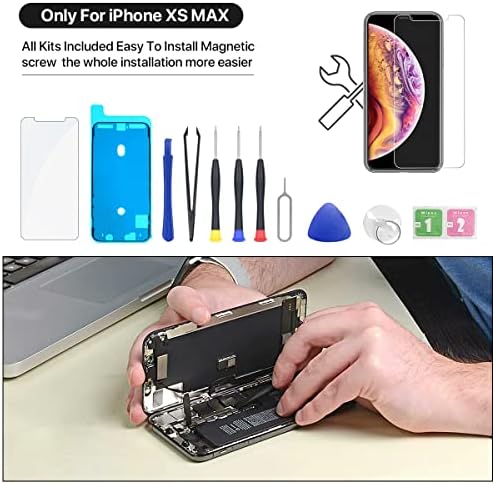 за iPhone Xs Max Подмяна на екрана 6,5 'LCD дисплей на Преносим Екран и 3D Сензорен Дисплей, Дигитайзер, Full HD с Комплект Инструменти за ремонт + Водоустойчив + Защитно фолио За ?