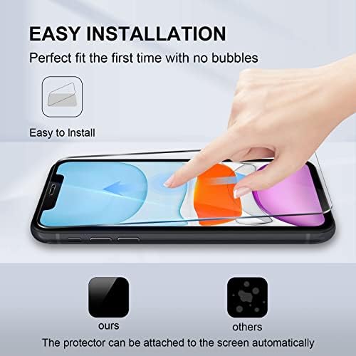 Защитно фолио GiiYoon PACK 3 за iPhone 11 и iPhone XR от закалено стъкло [Лесна инсталация] [Устойчивост на надраскване] [Твърдост 9H]