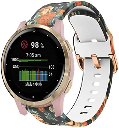 TTUCFA 18 мм Силикон Взаимозаменяеми каишка за смарт часа Каишка за Ticwatch C2 за Garmin Active S Smart-часовници Гривна Аксесоари