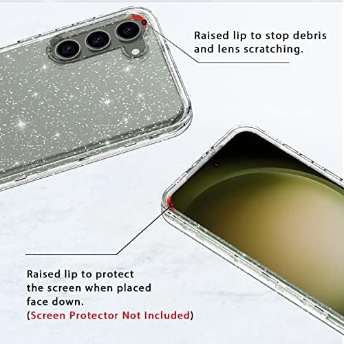 Lamcase за Samsung Galaxy S23 Калъф 6,1 инча, [2 бр. защитно фолио от закалено стъкло + 2 бр. защитно фолио за обектива на камерата] Блестящ
