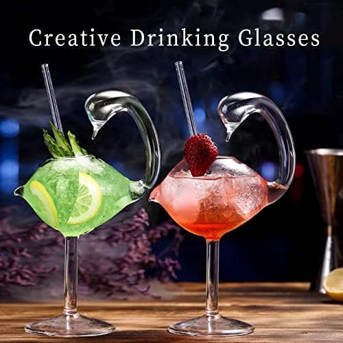 Чаша за коктейли USEEKRIL 6 унции - Комплект от 2 Творчески чаши Swan Glass, Сватбен подарък за маргарита, мартини, текила, сок