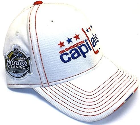 Бяла шапка Reebok Washington Capitals 2011 НХЛ Зимни Classic Center Ice от вельветовой тъкан Flex Fit