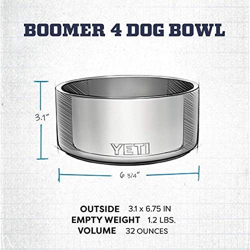 Купа за кучета YETI Boomer 4, Нескользящая, от неръждаема стомана, с капацитет 32 грама