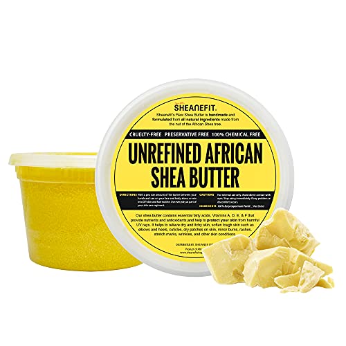 Сурови нерафинирани африканско масло от шеа Sheanefit в контейнери Отлично Хидратиращ средство, маска за коса, успокояващо