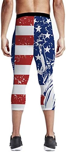 Мъжки Компресия Спортни Панталони Queen Area с Флага на сащ, Спортни Гамаши за Бягане