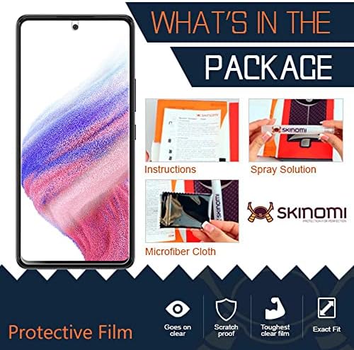 Защитно фолио Skinomi, съвместима с Samsung Galaxy а a53 5G (2 опаковки), прозрачен филм TechSkin TPU със защита от мехурчета HD