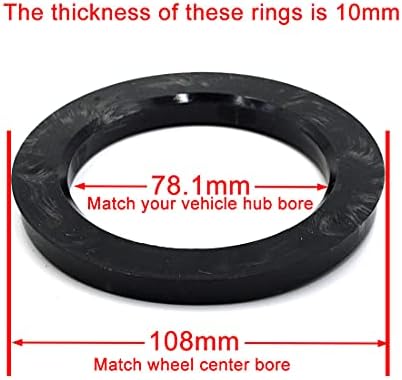 Централните пръстени на главината GoldenSunny от 78.1 до 108, Черни Пластмасови Централните пръстени, Съвместими с Chevy Silverado,