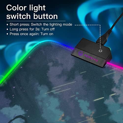 Геймърска подложка за мишка MNSRUU RGB, Голям led Светлинен Подложка за клавиатура с 13 Режима на осветление за геймъри,